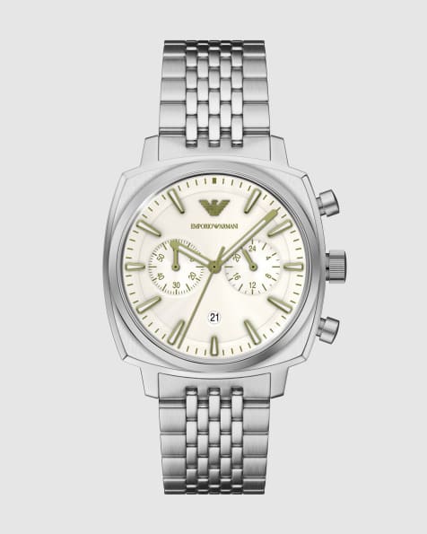 Emporio Armani Chronograph stainless steel watch in silver - view 1