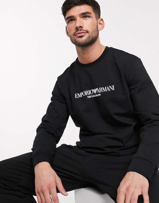 Emporio Armani classic logo tracksuit set in black, 2 of 3