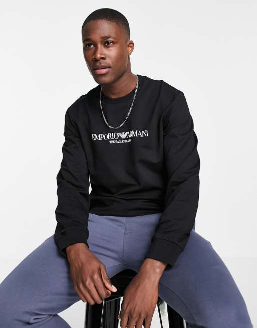 Emporio Armani classic logo sweat in black ASOS