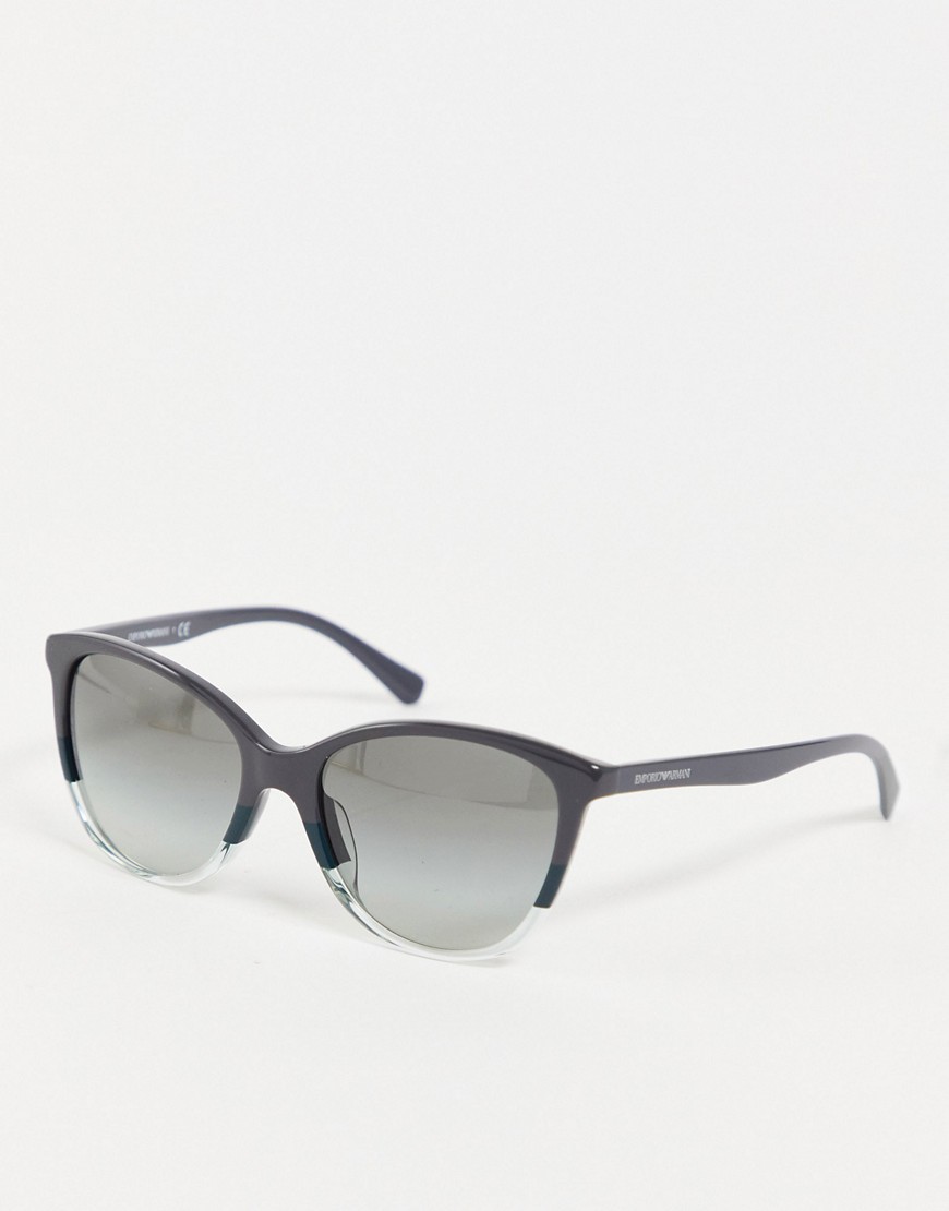 Emporio Armani color block frame sunglasses-Grey