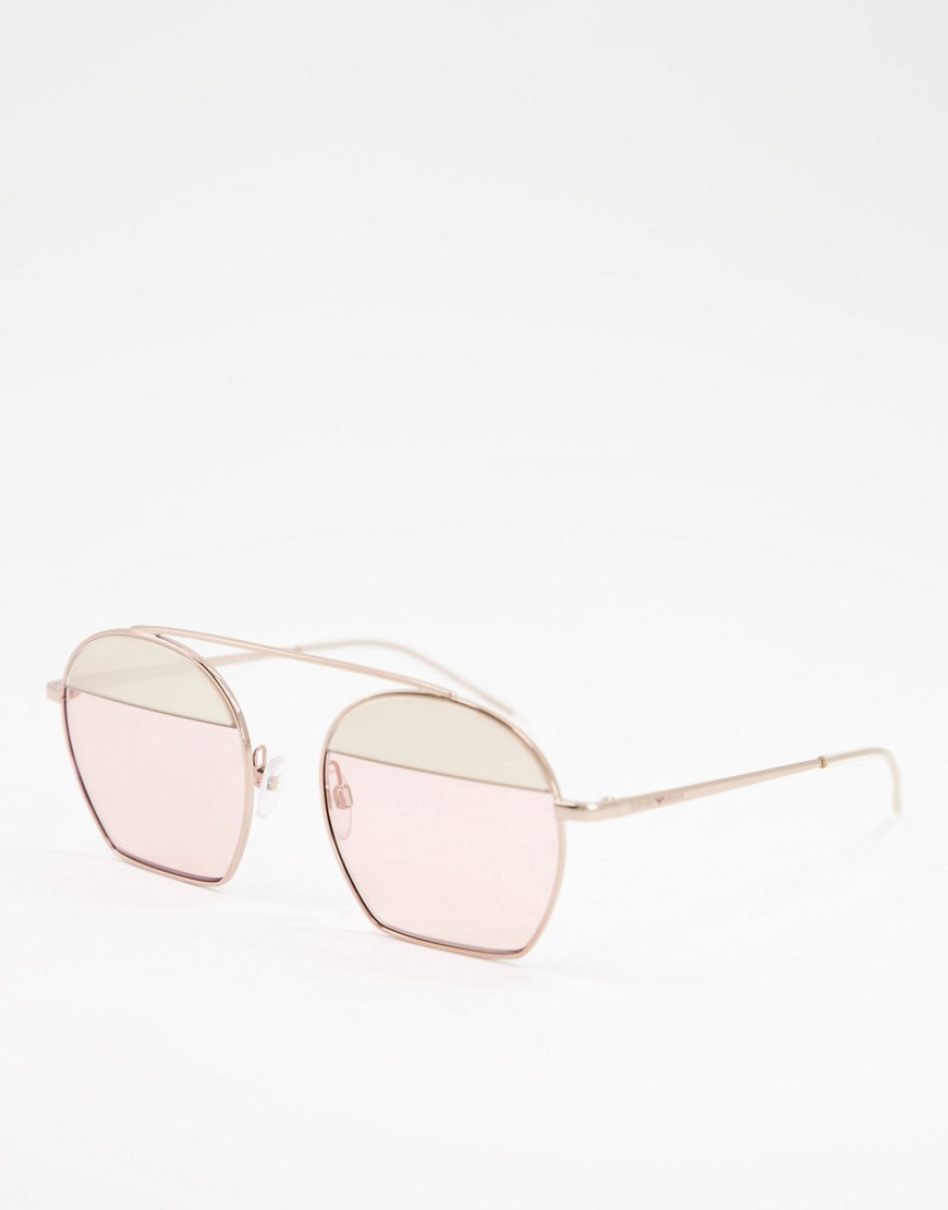 Emporio Armani color block lens sunglasses-Pink