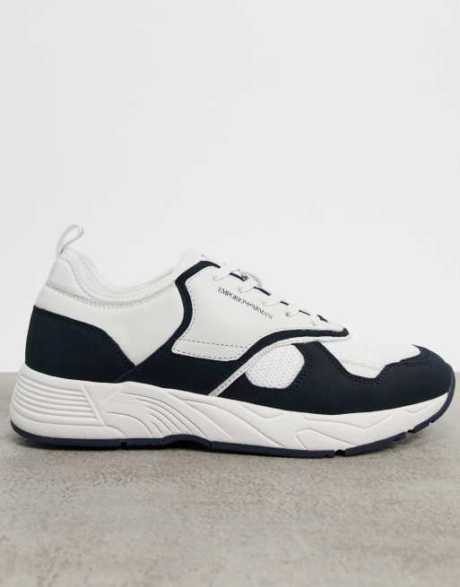 emporio armani mesh sneakers with contrasting details
