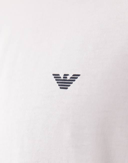 Emporio Armani - Confezione da 2 T-shirt blu e bianca con logo, 4 di 5