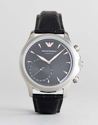 armani black smart watch