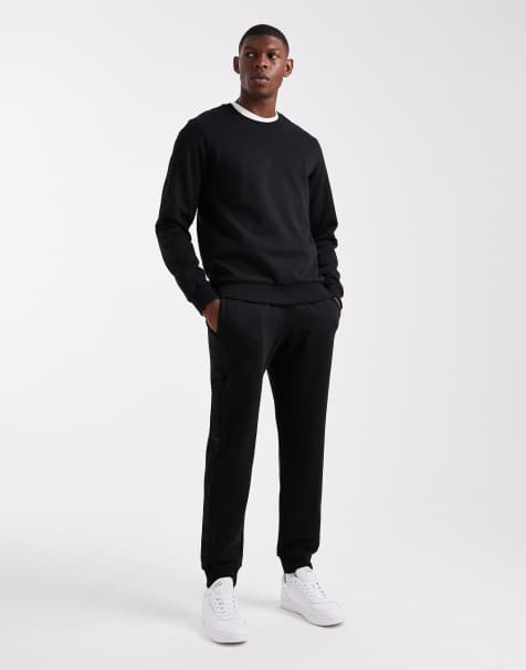 Emporio Armani – Czarny dres z lampasami z logo - view 1