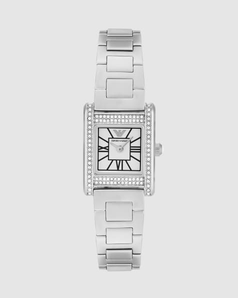 Emporio Armani Damen-Zweizeigeruhr aus Edelstahl in Silber - view 1