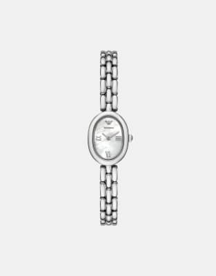 Emporio Armani - Damenuhr aus Edelstahl in Silberoptik mit zwei Zeigern