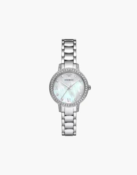 Emporio Armani – Damenuhr aus silberfarbenem Edelstahl mit drei Zeigern, AR11484 - view 1