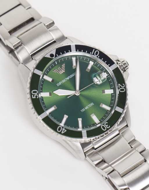Emporio Armani - Dykker-armbåndsur til mænd i sølv , 3 af 4