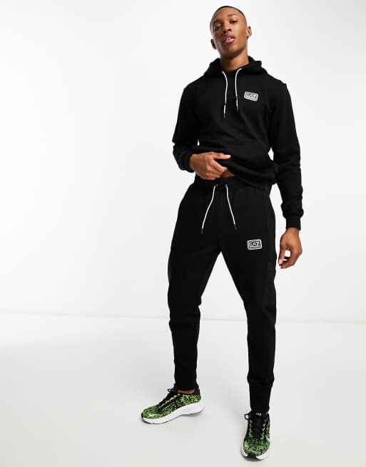 Emporio Armani – EA7 Core – Svart träningsoverall i nylonmix
