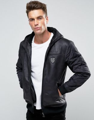 ea7 leather jacket