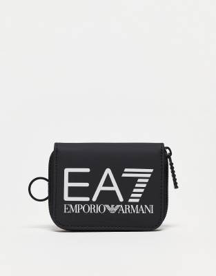 Ea7 Emporio Armani  Large Logo Wallet In Black In Black