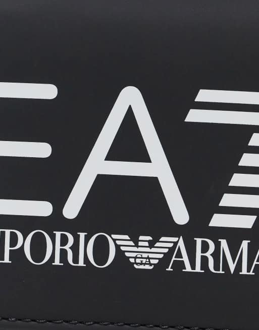 Emporio Armani EA7 large logo wallet in black ASOS
