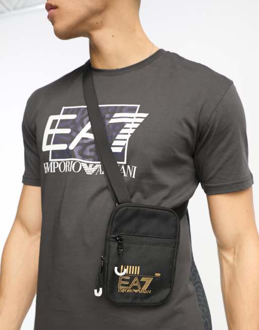 Emporio Armani EA7 mini flight bag in black ASOS