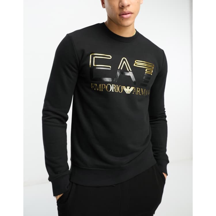 Emporio Armani EA7 oversized logo in black | ASOS