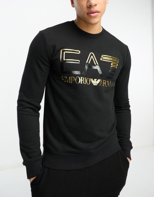 Emporio Armani EA7 oversized logo sweatshirt in black | ASOS