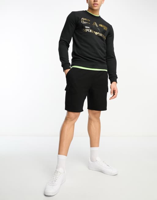 【E725SS726】EMPORIO ARMANI EA7 スウェット 7W000116 AF10443 Emporio Armani EA7 oversized logo sweatshirt in black | ASOS