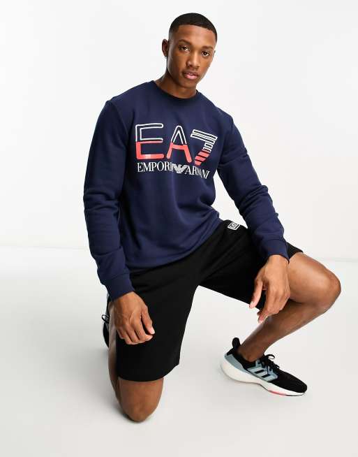 Emporio armani logo hot sale crew sweatshirt