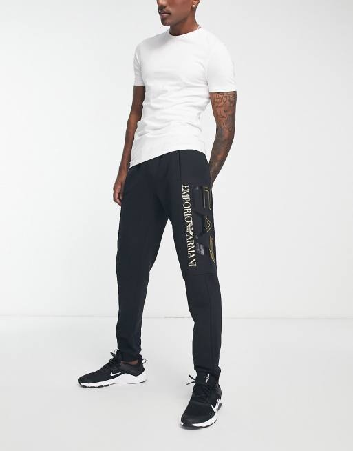 Emporio Armani EA7 oversized logo trackies in black