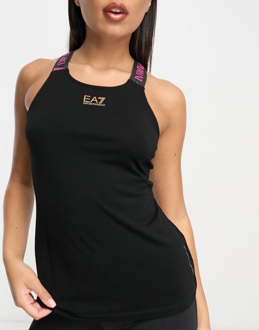 Emporio Armani EA7 racer back top in black