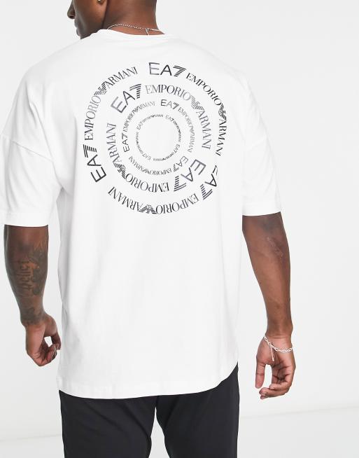 Emporio Armani - EA7 - T-shirt met logoprint achteraan in wit