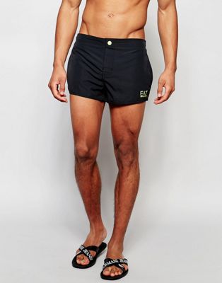 black armani swim shorts