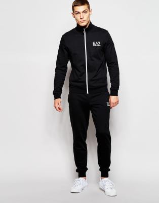 ea7 black tracksuit