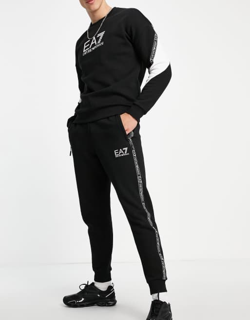 Emporio Armani EA7 athletic fleece sweatpants in black |