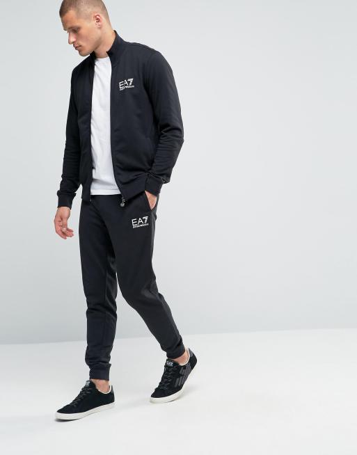 baseren meten koppeling Emporio Armani EA7 - Trainingspak set met logo op de borst in zwart | ASOS