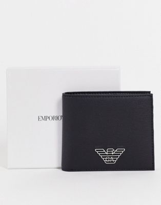 Emporio Armani eagle bifold wallet in black