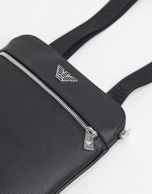 Emporio Armani Black Eagle-Print Sling Bag