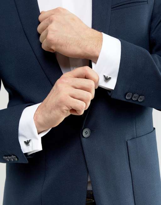 Emporio Armani eagle cufflinks in silver | ASOS