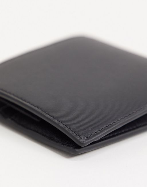 Emporio Armani Mens Black Eagle Logo Embossed Leather Wallet