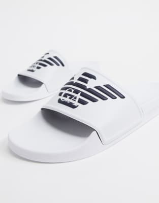 emporio armani sliders white