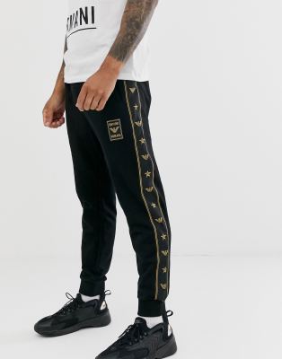 armani tracksuit black and gold