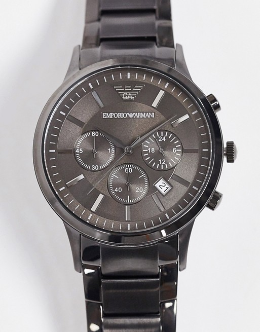 Emporio armani grey strap watch