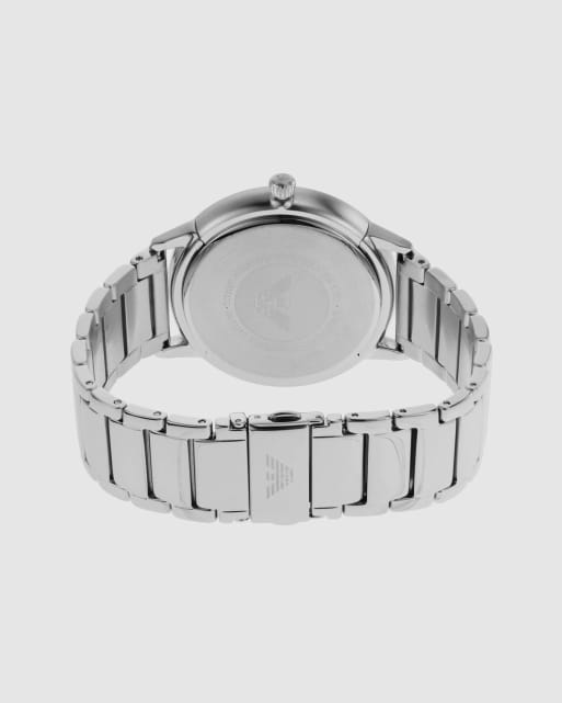 Emporio Armani Herren-Dreizeiger-Datumsuhr aus Edelstahl in Silber, 4 von 4