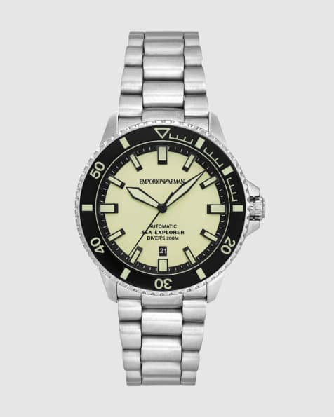 Emporio Armani Herrenuhr mit Automatik, Sea Explorer, Edelstahl, silberfarben - view 1