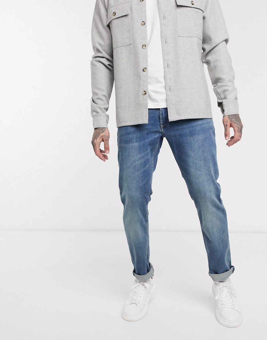 Emporio Armani – J06 – Ljustvättade slim jeans-Blå