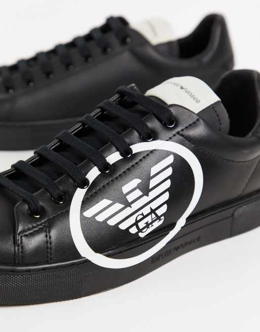 Emporio armani deals leather trainers