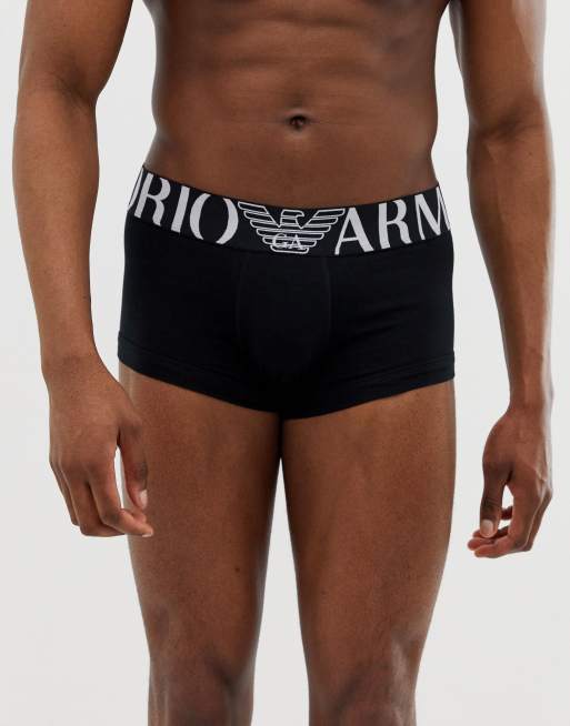 Emporio Armani large logo trunks in black ASOS