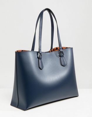 Emporio Armani Leather Tote Bag With 