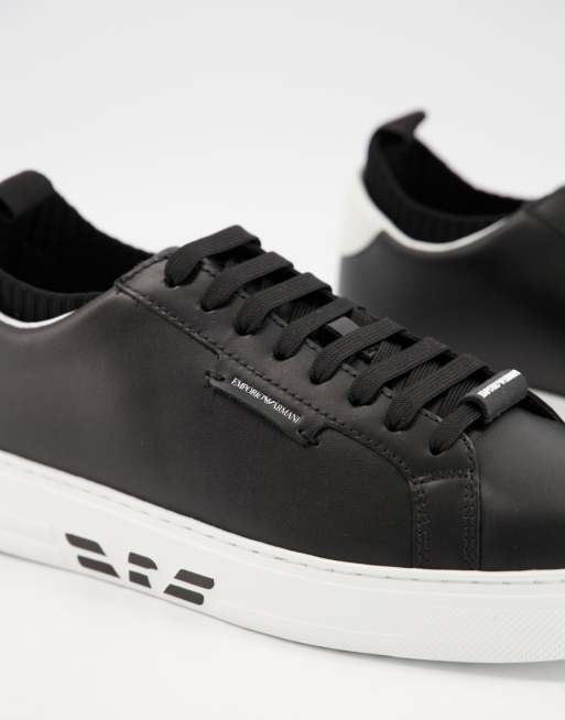 Emporio armani shop leather trainers