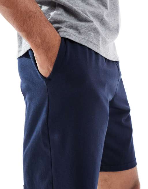 Emporio Armani logo jersey pyjama set in grey and navy, 4 of 4