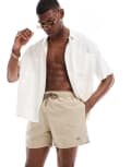 [Emporio Armani] Emporio Armani logo swim shorts in beige-Neutral W31.7 Plaza taupe
