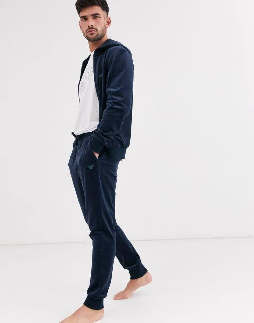 Armani velour tracksuit discount mens