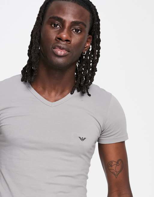 Emporio Armani Loungewear pack v neck logo lounge t-shirts in