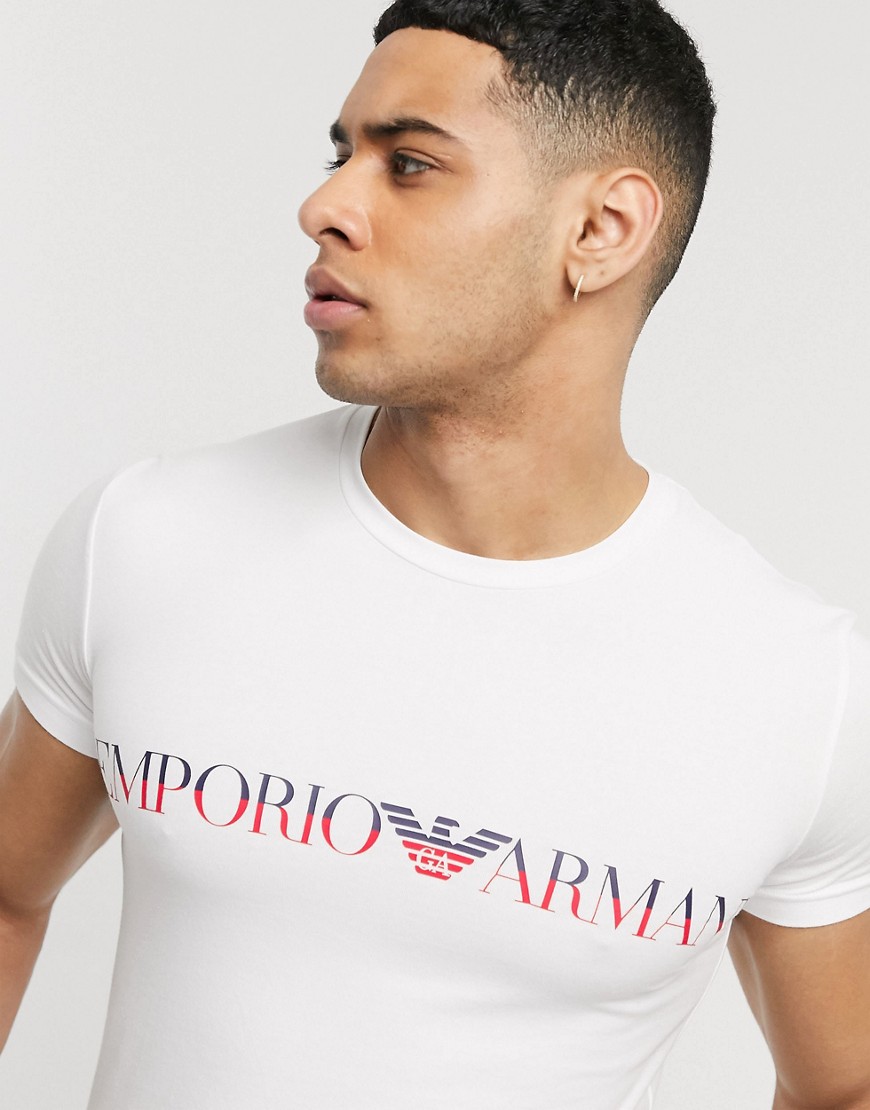 Emporio Armani Loungewear mega logo t-shirt in white