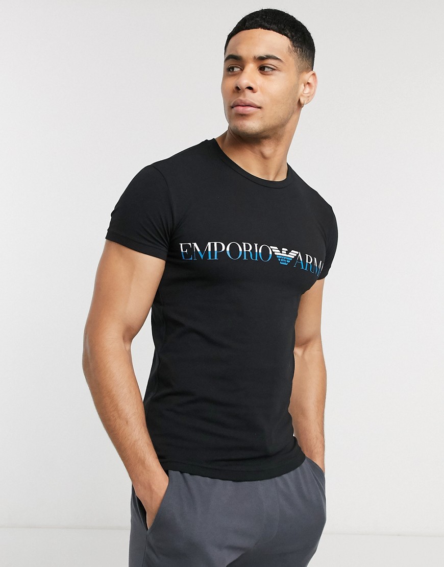 Emporio Armani - Loungewear - Sort t-shirt med mega-logo