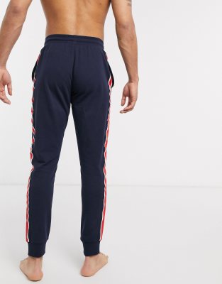 emporio armani taped jogger sweat in navy